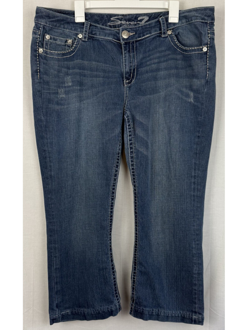 Seven7 Womens Denim Jeans Size 20 Short Bootcut Dark Light Distressed